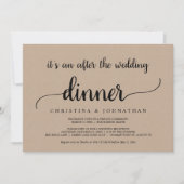 ウェディング後のディナー Rustic Kraft Elopement 招待状 (正面)