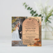 ウェディング後のボヘミアンフォールQRコード写真 招待状 (スタンド正面)