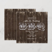 ウェディング後のラスティックカントリーウェスタン BBQ 招待状 (正面/裏面)