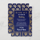 ウェディング感謝カード アートデコ パーティー サンキューカード (正面/裏面)