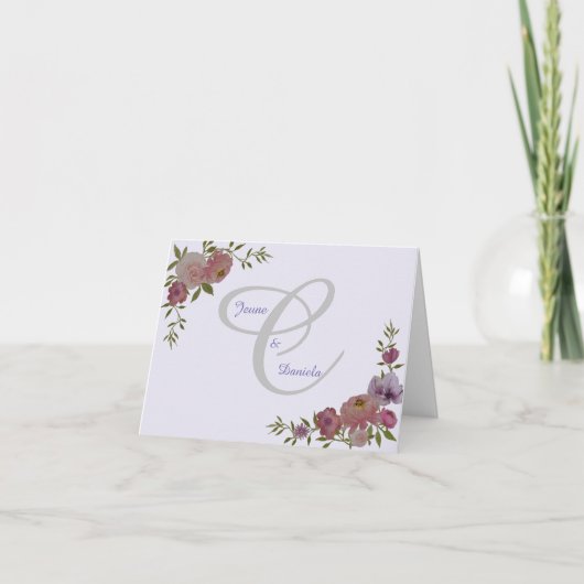 ウェディング折り畳み有難いカード ノートカード (正面)