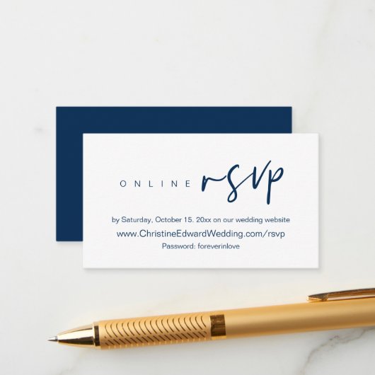 ウェディング招待のオンライン出欠確認、Webサイト同封のカード エンクロージャーカード (正面/裏面インサイチュ)