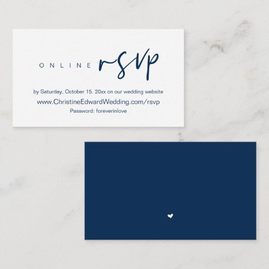 ウェディング招待のオンライン出欠確認、Webサイト同封のカード エンクロージャーカード (正面/裏面)