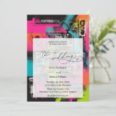 ウェディング招待デザインのネオングラフィティ 招待状 (スタンド正面)