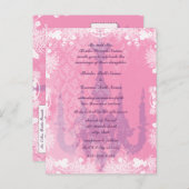 ウェディング招待ヴィンテージシャンデリアピンクラベンダー インビテーションポストカード (正面/裏面)