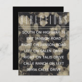 ウェディング招待挿入カードシェード金ゴールドNブラック (正面/裏面)