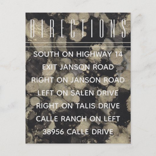 ウェディング招待挿入カードシェード金ゴールドNブラック (正面)