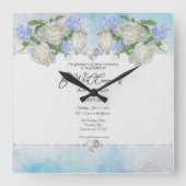 ウェディング招待状の写真をのせて スクエア壁時計 (正面)