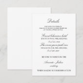 ウェディング招待状の詳細カードバンドル 招待状 (正面/裏面)