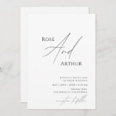 ウェディング招待状の遊び心あるミニマルデザイン 招待状 (正面/裏面)