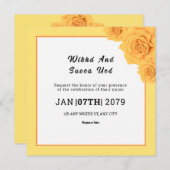 ウェディング招待状カードスクエアゲートフォールドデザイン 招待状 (正面/裏面)