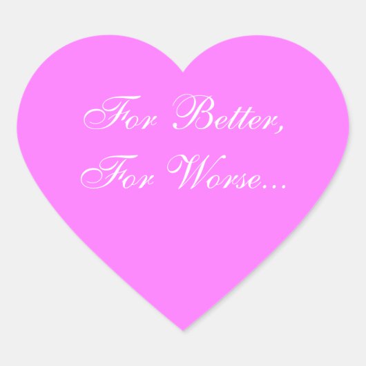 ウェディング招待状明るい赤紫色ピンク ハートシール (正面)