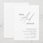 ウェディング招待状 おしゃれ ミニマル  招待状 (正面/裏面)