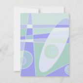 ウェディング招待状 アブストラクト パステル パープル グリーン (裏面)