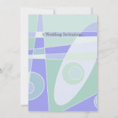 ウェディング招待状 アブストラクト パステル パープル グリーン 招待状 (裏面)