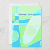 ウェディング招待状 アブストラクト パステル ブルー グリーン 招待状 (裏面)