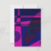 ウェディング招待状 アブストラクト ホットピンク パープル (裏面)