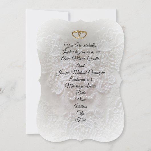 ウェディング招待状 エレガント ソフトフォーカスレース 招待状 (正面)