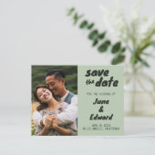 ウェディング招待状 オーダーメイド フォト SAVE the DATE カード (スタンド正面)