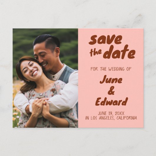 ウェディング招待状 オーダーメイド フォト SAVE the DATE カード (正面)