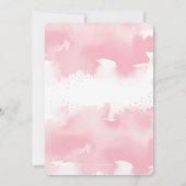 ウェディング招待状 スタイリッシュ おしゃれ 水彩 ブラッシュ ピンク 招待状 (裏面)