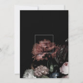 ウェディング招待状 ダーク ブラック ムーディー フローラル 招待状 (裏面)