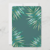 ウェディング招待状　トロピカルビーチ　パームリーフ おしゃれ 招待状 (裏面)