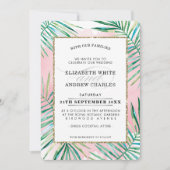 ウェディング招待状　トロピカルビーチ　パームリーフ おしゃれ 招待状 (正面)