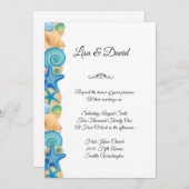 ウェディング招待状-ビーチシェル招待状 招待状 (正面/裏面)