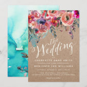 ウェディング招待状｜ラスティック スプリング エレガント フラワーリング 案内状 (正面/裏面)