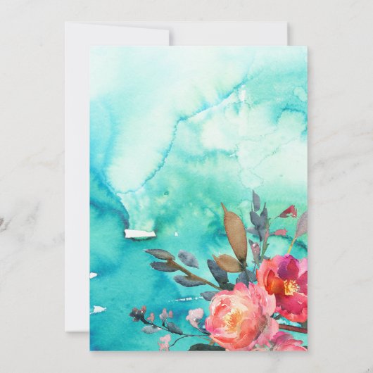 ウェディング招待状 | ラスティック スプリング エレガント フローラル 案内状 (裏面)