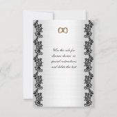 ウェディング招待状　出欠確認　サテン調　黒　アプレイク 招待状 (裏面)