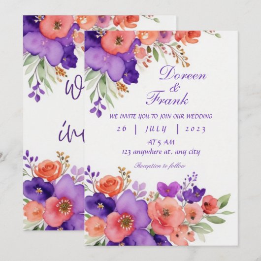 ウェディング招待状 招待状 (正面/裏面)