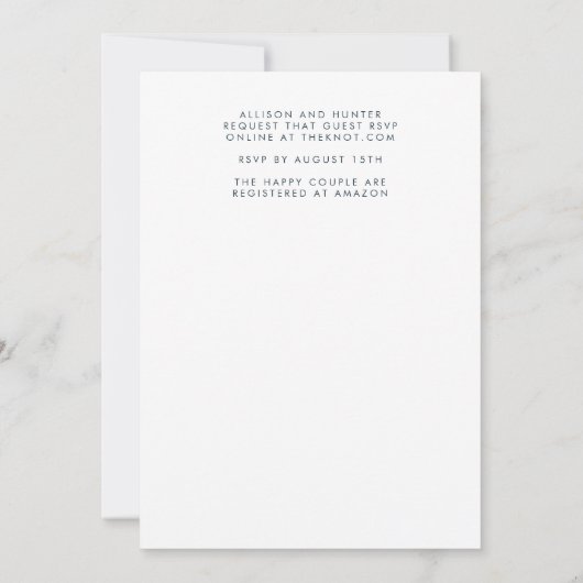 ウェディング招待状 招待状 (裏面)