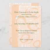 ウェディング招待状 文化 モザイク 花 ピンク 招待状 (正面/裏面)