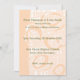 ウェディング招待状 文化 モザイク 花 ピンク 招待状