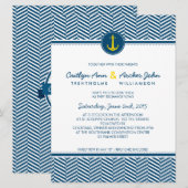 ウェディング招待状 海洋アンカー オーダーメイド モノグラム 招待状 (正面/裏面)