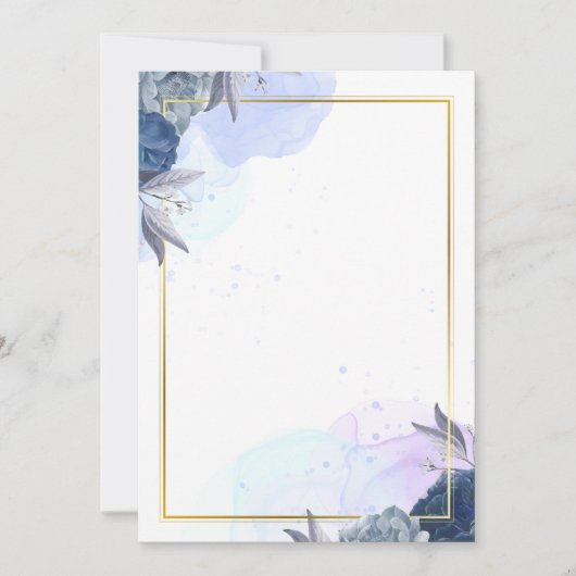 ウェディング招待状 青い花 招待状 (正面)