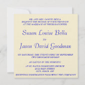 ウェディング招待状--青と金 招待状 (裏面)