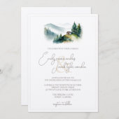 ウェディング招待 – キャビンの水彩画 招待状 (正面/裏面)