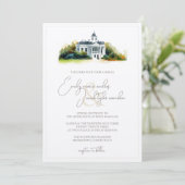 ウェディング招待 – 水の色の歴史的建物 招待状 (スタンド正面)