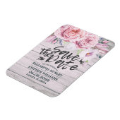 ウェディング日付のエレガントフローラ素朴木材 マグネット (左側)