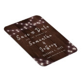 ウェディング日付のストリングラ素朴イトウッドを保存 マグネット (右側)