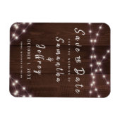 ウェディング日付のストリングラ素朴イトウッドを保存 マグネット (横)