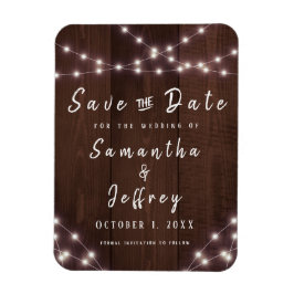 ウェディング日付のストリングラ素朴イトウッドを保存 マグネット