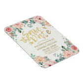 ウェディング日付のフローラエレガント文字列ライトを保存 マグネット (右側)