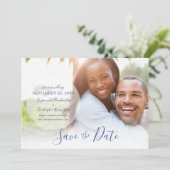 ウェディング日付の保存アナウンスカスタム写真 シーズンカード (スタンド正面)
