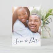 ウェディング日付の保存アナウンスカスタム写真 シーズンカード (スタンド正面)