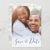 ウェディング日付の保存アナウンスカスタム写真 シーズンカード (正面/裏面)