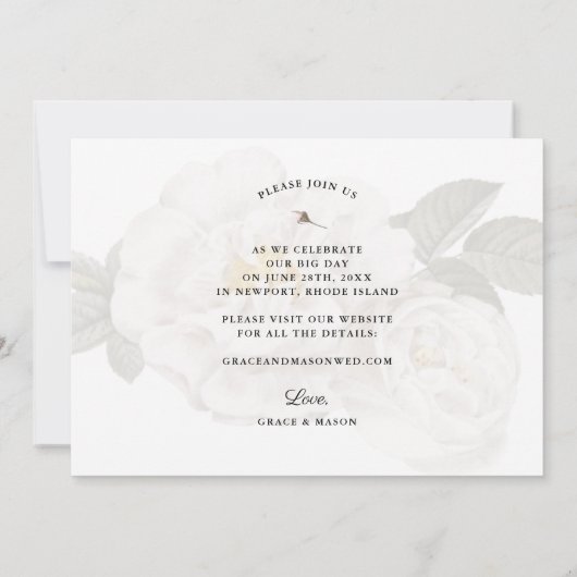 ウェディング日付の保存フォトかわいらしフローラの背景 (裏面)